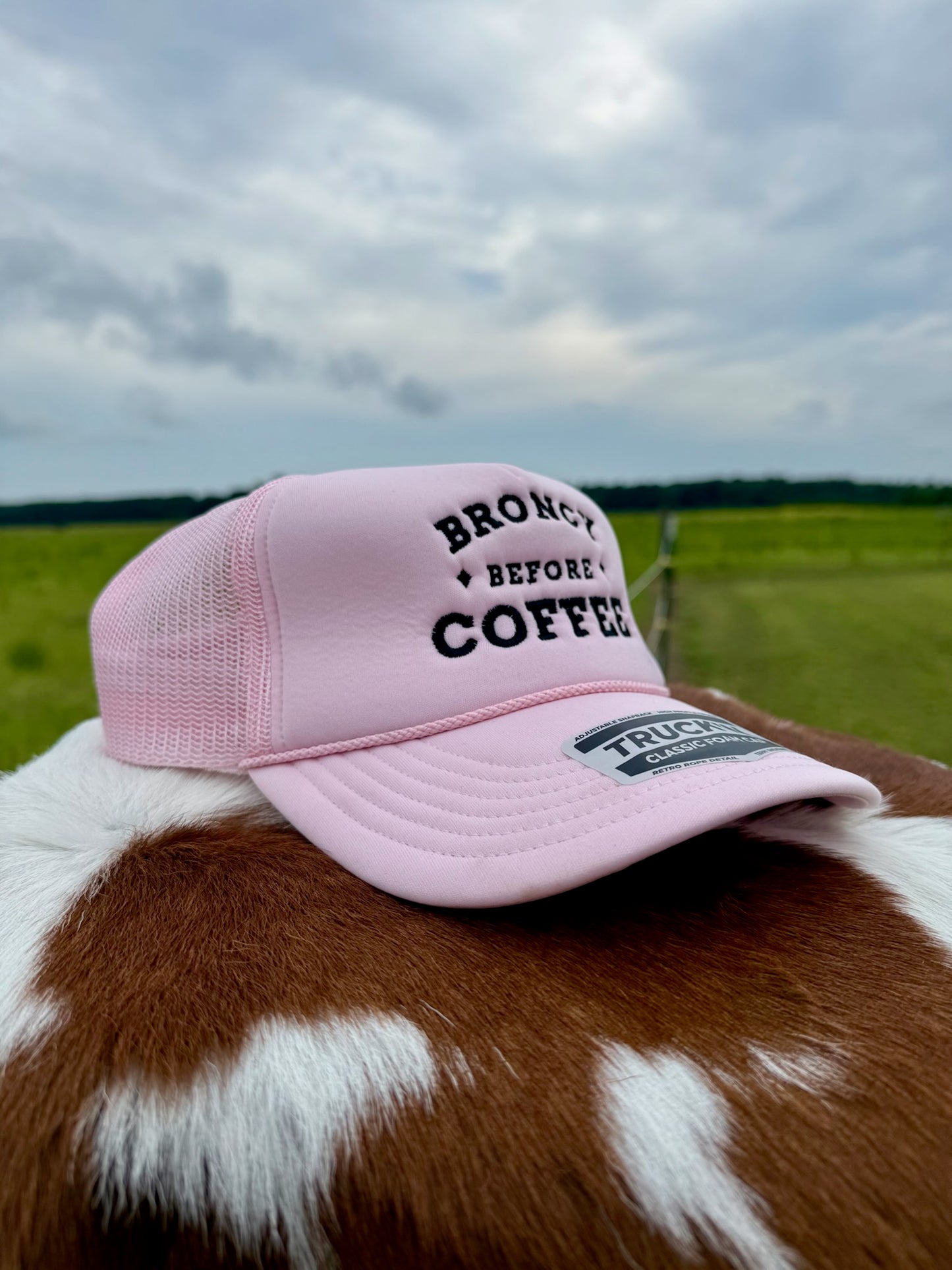 "Broncy Before Coffee" Foam Trucker Hat