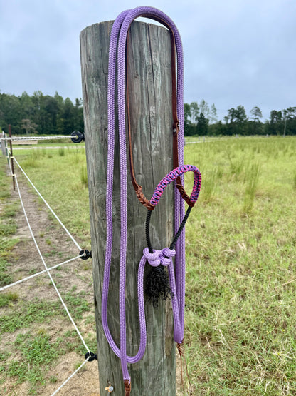 Loping Hackamore Lilac Split Reins