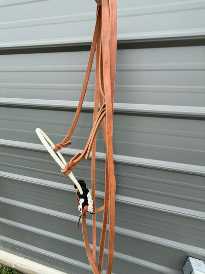 Harness Leather Loping Hackamore Leather Split Reins