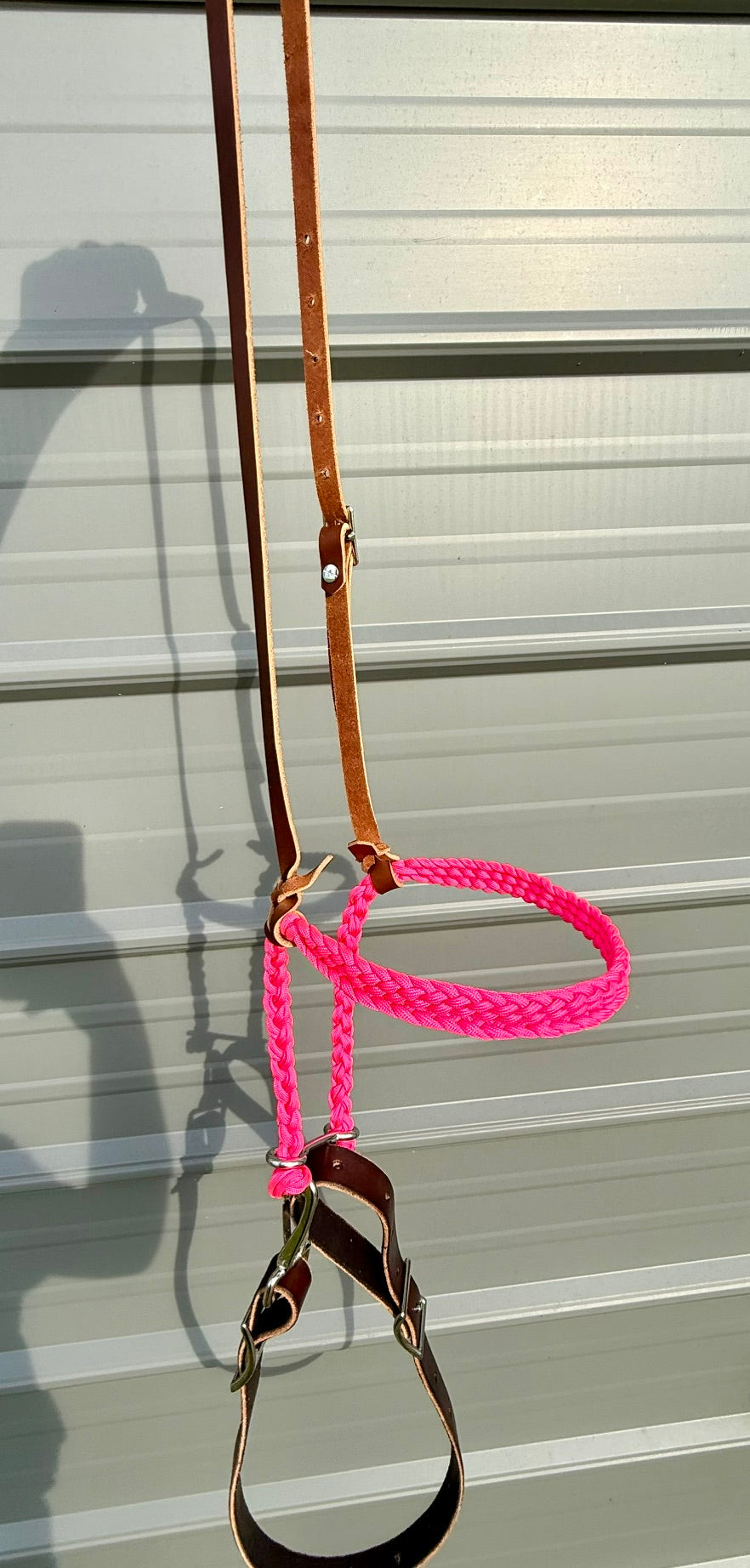 The "Piper" Paracord Noseband Tie Down with Leather Strap