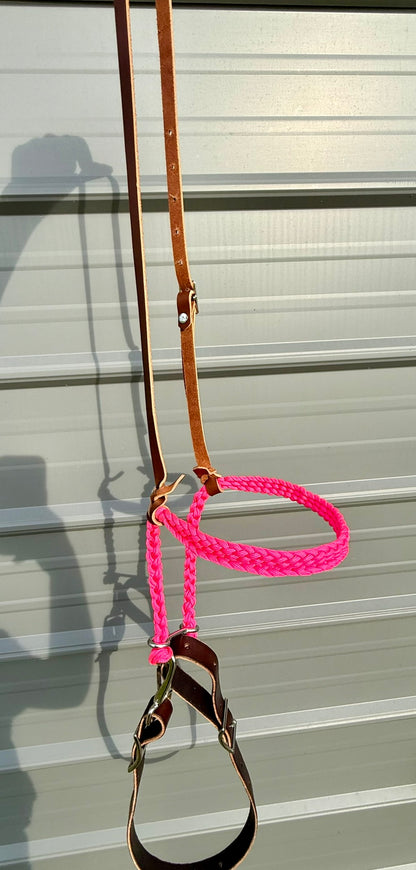The "Piper" Paracord Noseband Tie Down with Leather Strap