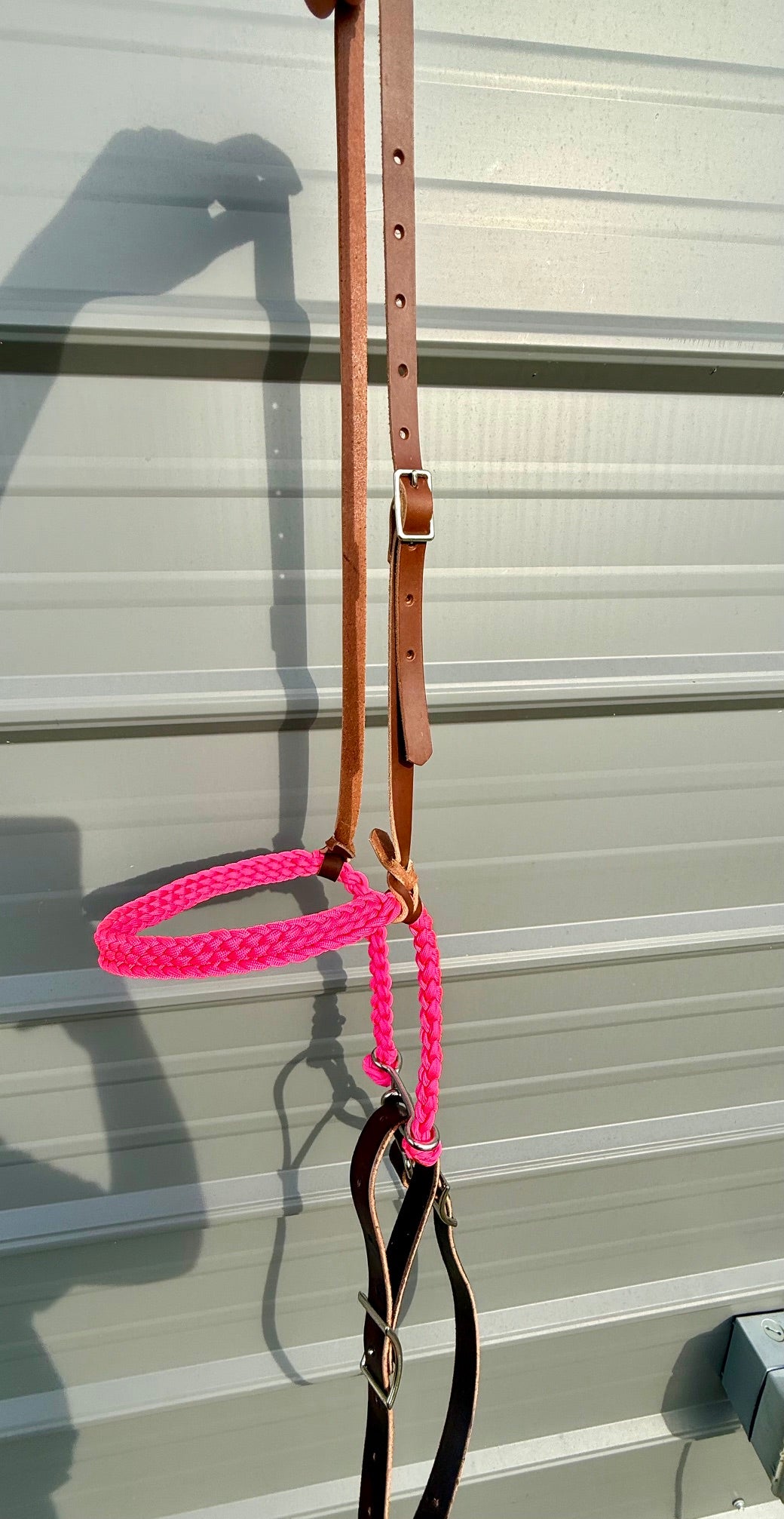 The "Piper" Paracord Noseband Tie Down with Leather Strap