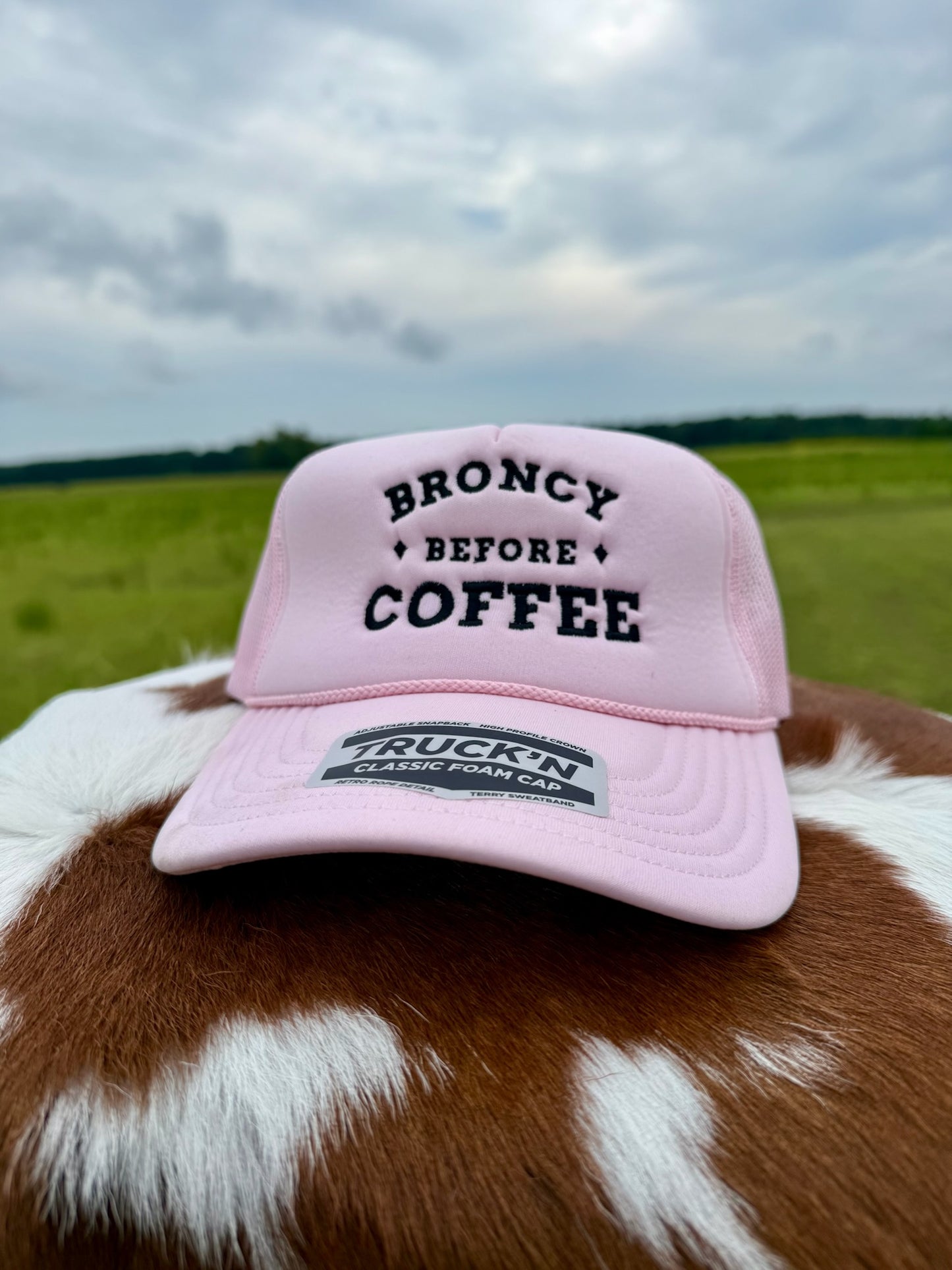 "Broncy Before Coffee" Foam Trucker Hat