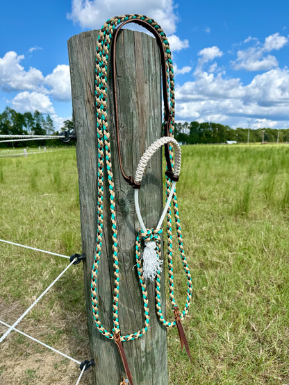 Custom Loping Hackamore with Muletape Reins