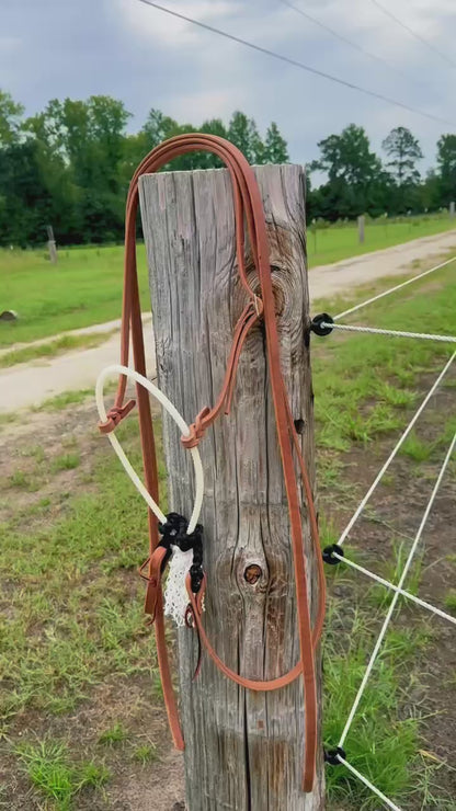 Harness Leather Loping Hackamore Leather Split Reins