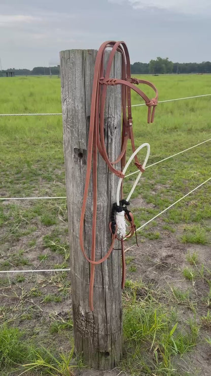 Futurity Knot Browband Loping Hackamore Leather Split Reins